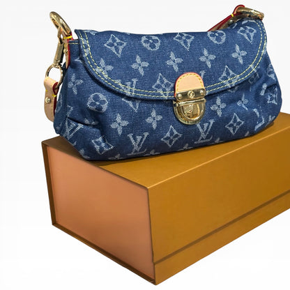 Denim Monogram Pleaty Bag w/ Gift Bag | VIP/GWP
