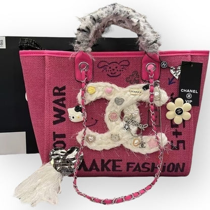 Hot Pink Decorative Deauville Tote | VIP/GWP