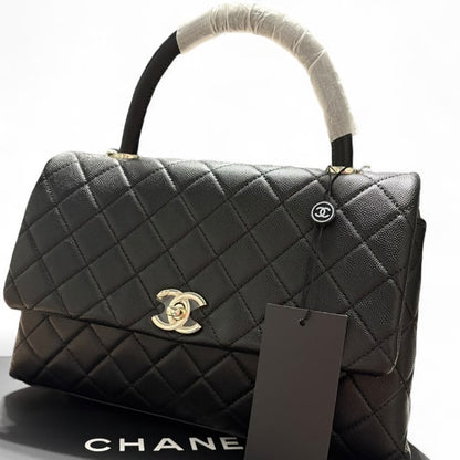 Large Black Quilted CoCo Top Handle Bag | VIP/GWP