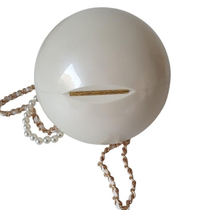 Collectors Pc. White Ball Clutch Rhinestone Detailed | VIP/GWP