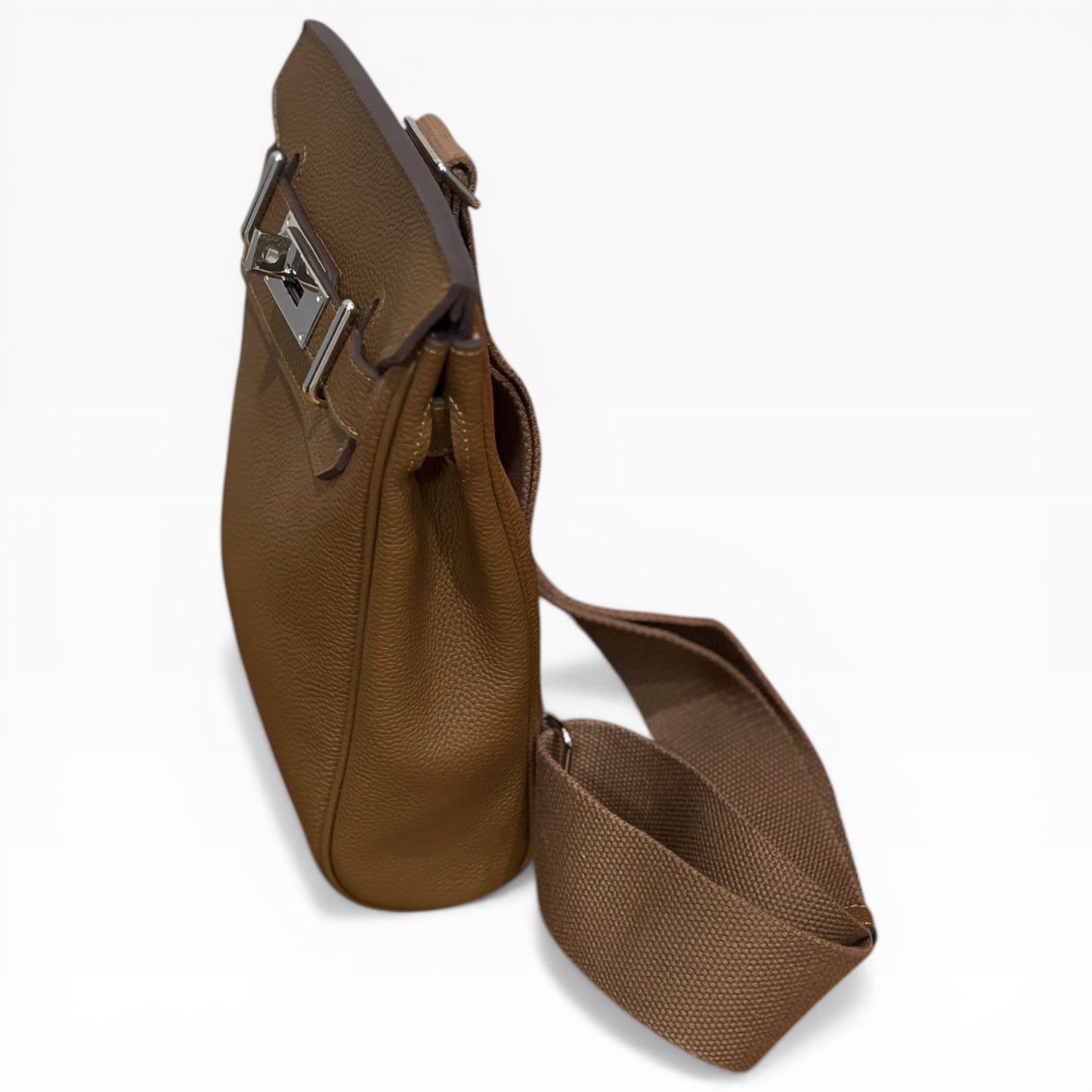 Dark Tan Silver Hac A Dos Bag, Lock & Key | VIP/GWP