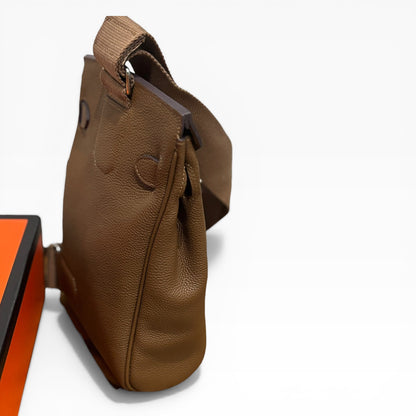 Dark Tan Silver Hac A Dos Bag, Lock & Key | VIP/GWP