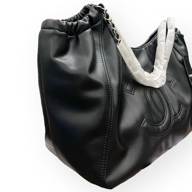 Large Black Silver Modern Chain Hobo Bag | VIP/GWP