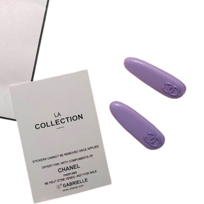 2Pc Purple CC Logo Tear Drop Hair Clips | Beaute