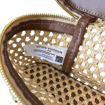 Woven Gold Long Vanity Case, Lock Key, w/ Box Bag | VIP/GWP
