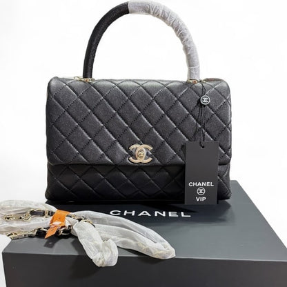 Large Black Quilted CoCo Top Handle Bag | VIP/GWP