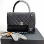 Large Black Quilted CoCo Top Handle Bag | VIP/GWP