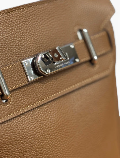 Dark Tan Silver Hac A Dos Bag, Lock & Key | VIP/GWP