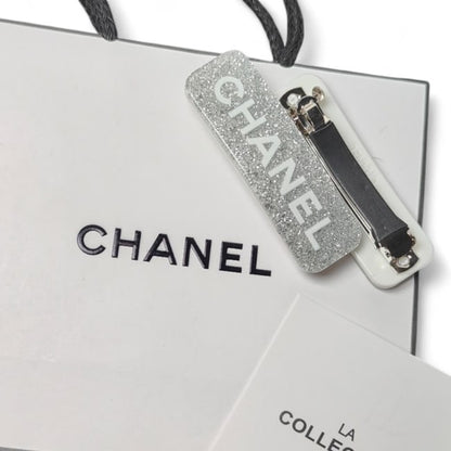 2Pc Large Silver Shimmer Wide Rectangle Hair Clips | Beaute