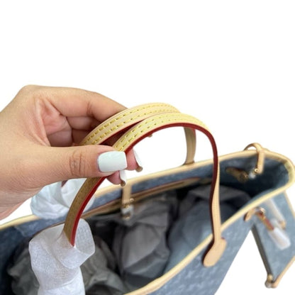 Denim Monogram Gold Neverfull MM Bag, Pouch Tote | VIP/GWP
