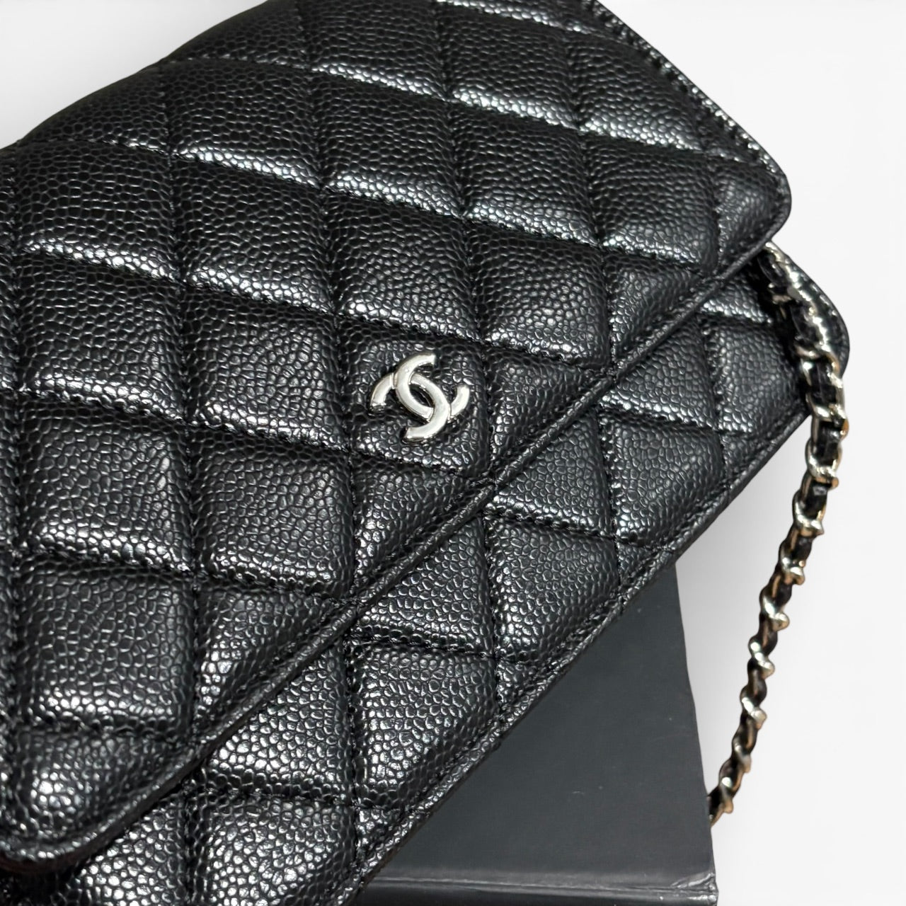 Black Silver Quilted WOC Bag w/ Box | VIP/GWP