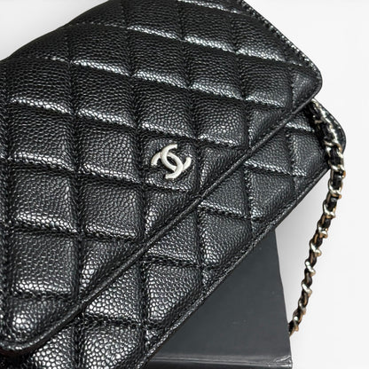 Black Silver Quilted WOC Bag w/ Box | VIP/GWP