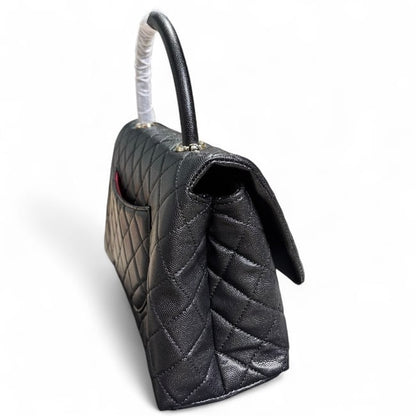 Large Black Quilted CoCo Top Handle Bag | VIP/GWP