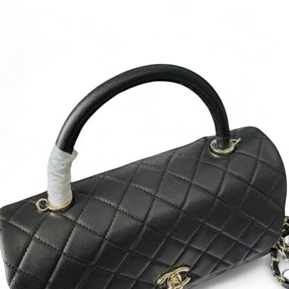 Large Black Quilted CoCo Top Handle Bag | VIP/GWP