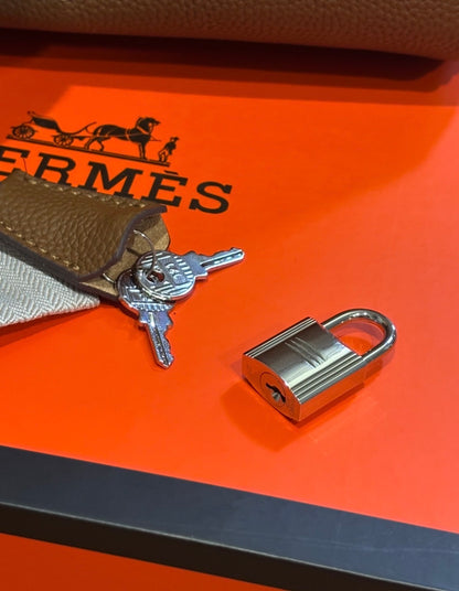 Dark Tan Silver Hac A Dos Bag, Lock & Key | VIP/GWP