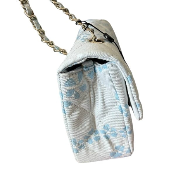 Quilted Reverse Denim Classic Flap Bag w/ Box | VIP/GWP