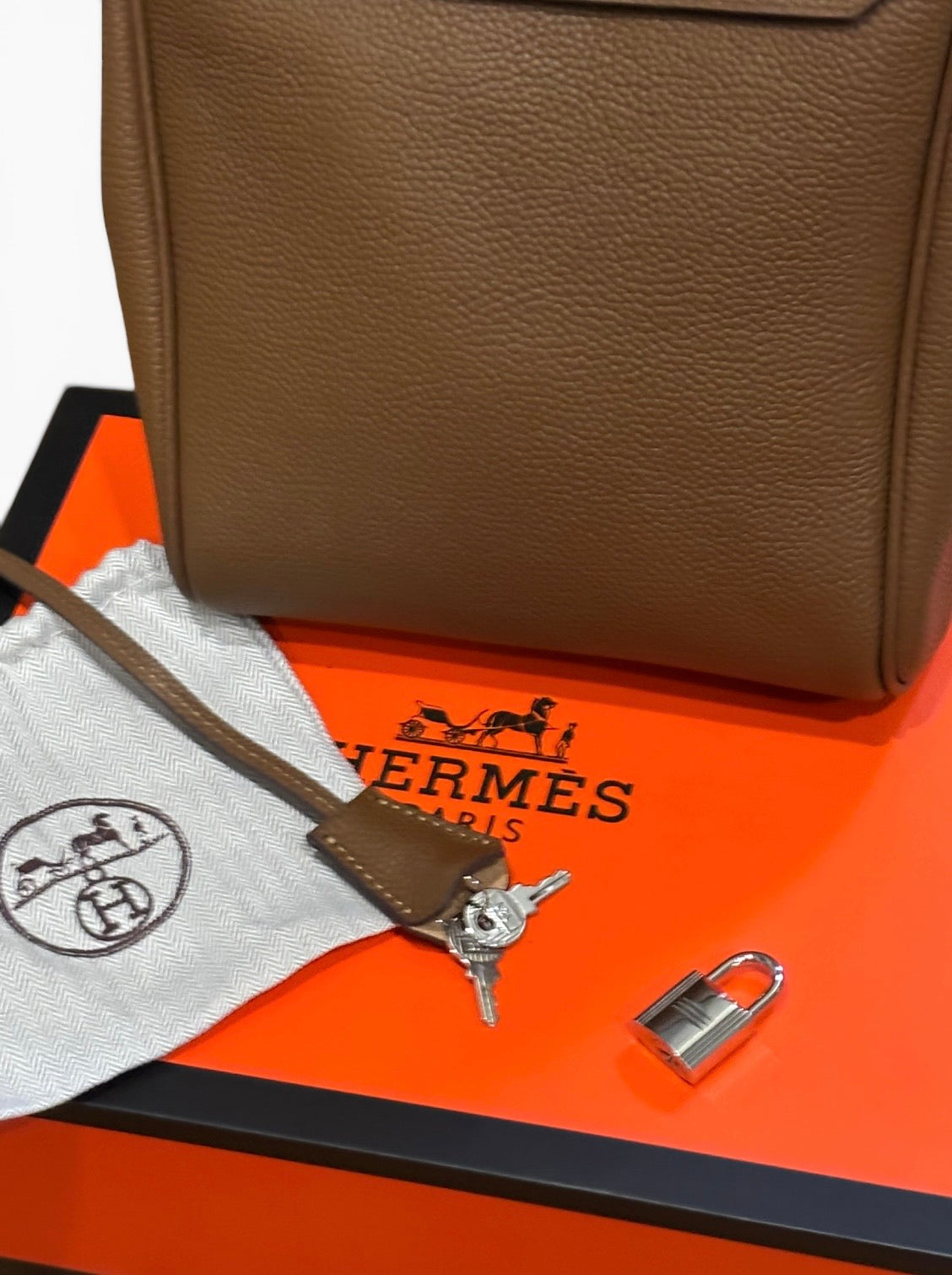 Dark Tan Silver Hac A Dos Bag, Lock & Key | VIP/GWP