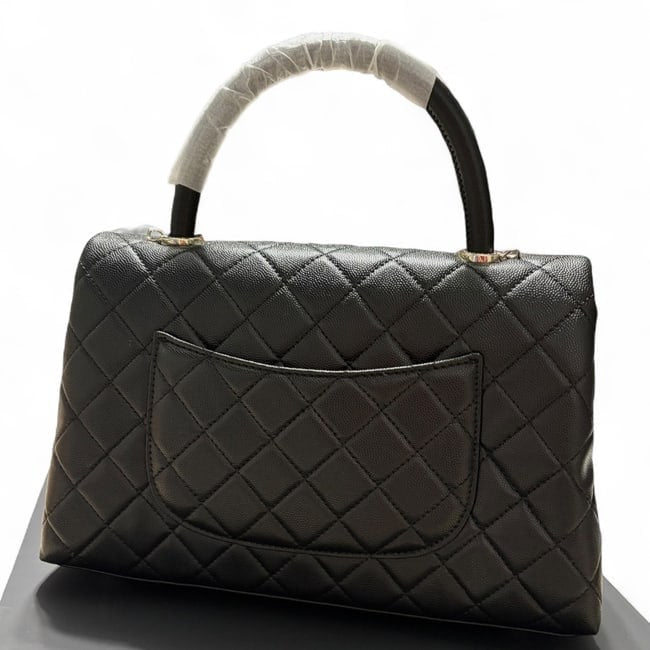 Large Black Quilted CoCo Top Handle Bag | VIP/GWP